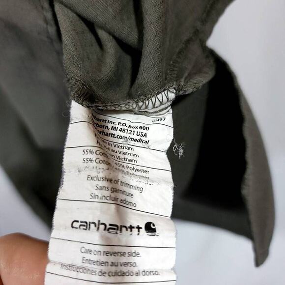 Carhartt Scrub Top Unisex Xl Shirt Green Gray Tshirt Work Nurse​​ - Picture 5 of 6